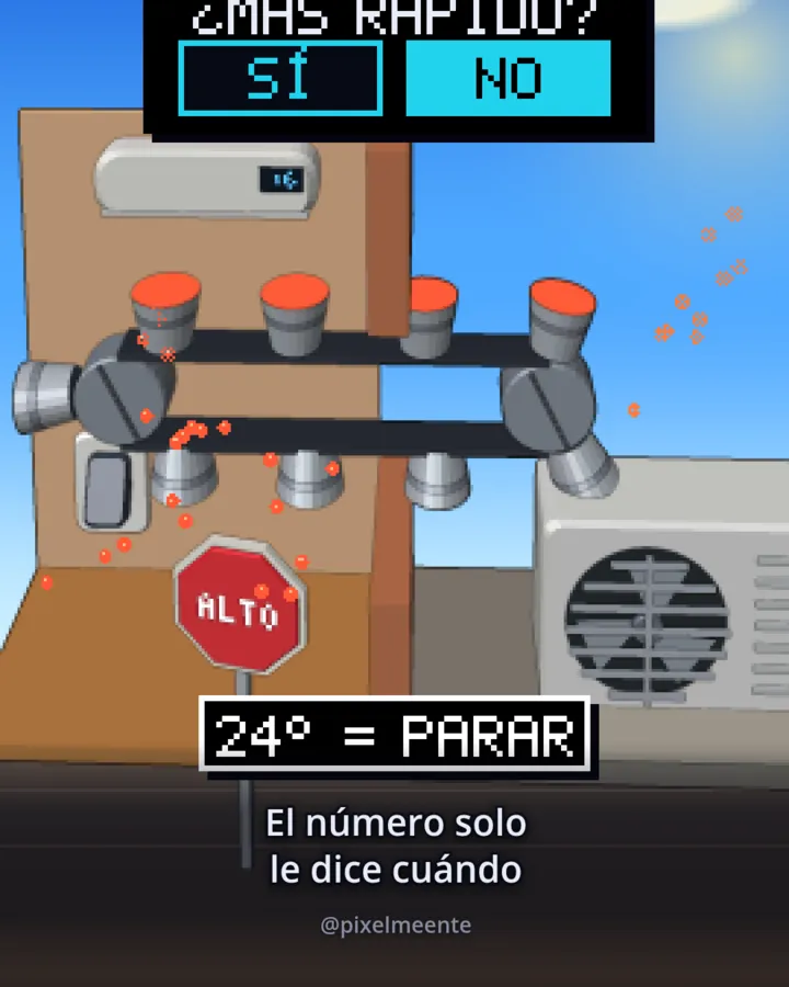 Fotograma: el compresor sacando calor a la calle
