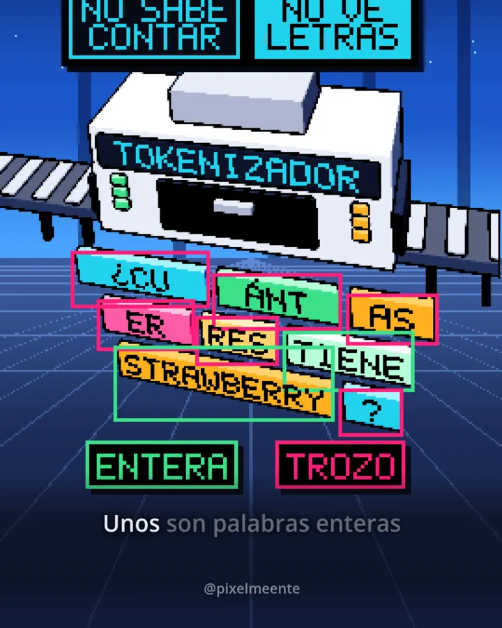 Fotograma: el texto cortado en tokens