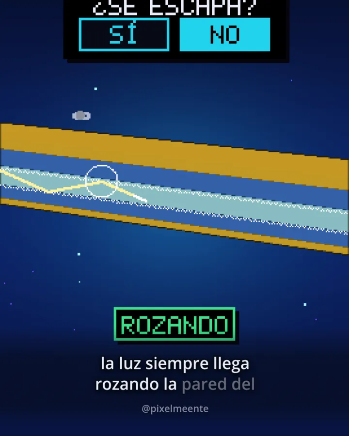 Fotograma: la luz rebota en la pared del núcleo